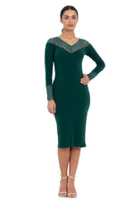 Load image into Gallery viewer, Long-Sleeved Tango Dress with Lace Décolletage