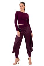 Load image into Gallery viewer, Long Sleeve Twisted Knot Crop Top