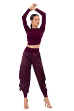 Load image into Gallery viewer, Long Sleeve Twisted Knot Crop Top