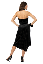 Load image into Gallery viewer, Mandarin Neckline Studded Velvet Tango Dress
