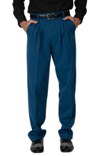 Load image into Gallery viewer, Petrol Blue Men's Tango Pants With Three Pleats