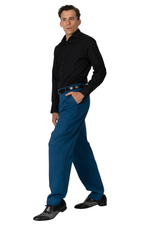Load image into Gallery viewer, Petrol Blue Men's Tango Pants With Three Pleats