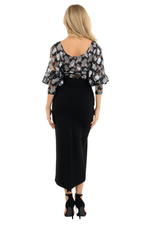 Load image into Gallery viewer, Metallic Lace Tango Top With Bell Split Sleeves