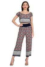 Load image into Gallery viewer, Tile Print Cropped Tango Pants