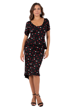 Load image into Gallery viewer, Mixed Polka Dot Peplum Tango Dress