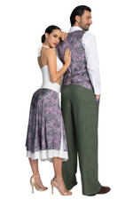 Load image into Gallery viewer, Moss Green Men's Tango Pants With Satin Purple Paisley Details