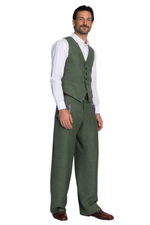 Load image into Gallery viewer, Moss Green Tango Vest With Purple Paisley Print Back