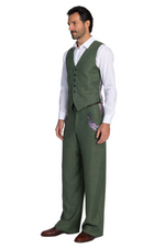 Load image into Gallery viewer, Moss Green Tango Vest With Purple Paisley Print Back