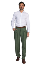 Load image into Gallery viewer, Moss Green Pants With Front And Back Pleat