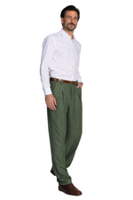Load image into Gallery viewer, Moss Green Pants With Front And Back Pleat
