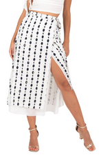Load image into Gallery viewer, Navy Dotted Two-layer Dance Skirt