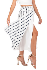 Load image into Gallery viewer, Navy Dotted Two-layer Dance Skirt