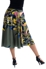 Load image into Gallery viewer, Abstract Floral Print Satin Skirt With Slit