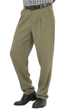 Load image into Gallery viewer, Olive Green Men's Tango Pants With Three Pleats