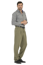 Load image into Gallery viewer, Olive Green Men's Tango Pants With Three Pleats
