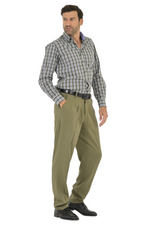 Load image into Gallery viewer, OliveGreenCheckedMen_sCottonShirt_