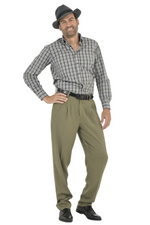 Load image into Gallery viewer, Olive Green Men's Tango Pants With Three Pleats