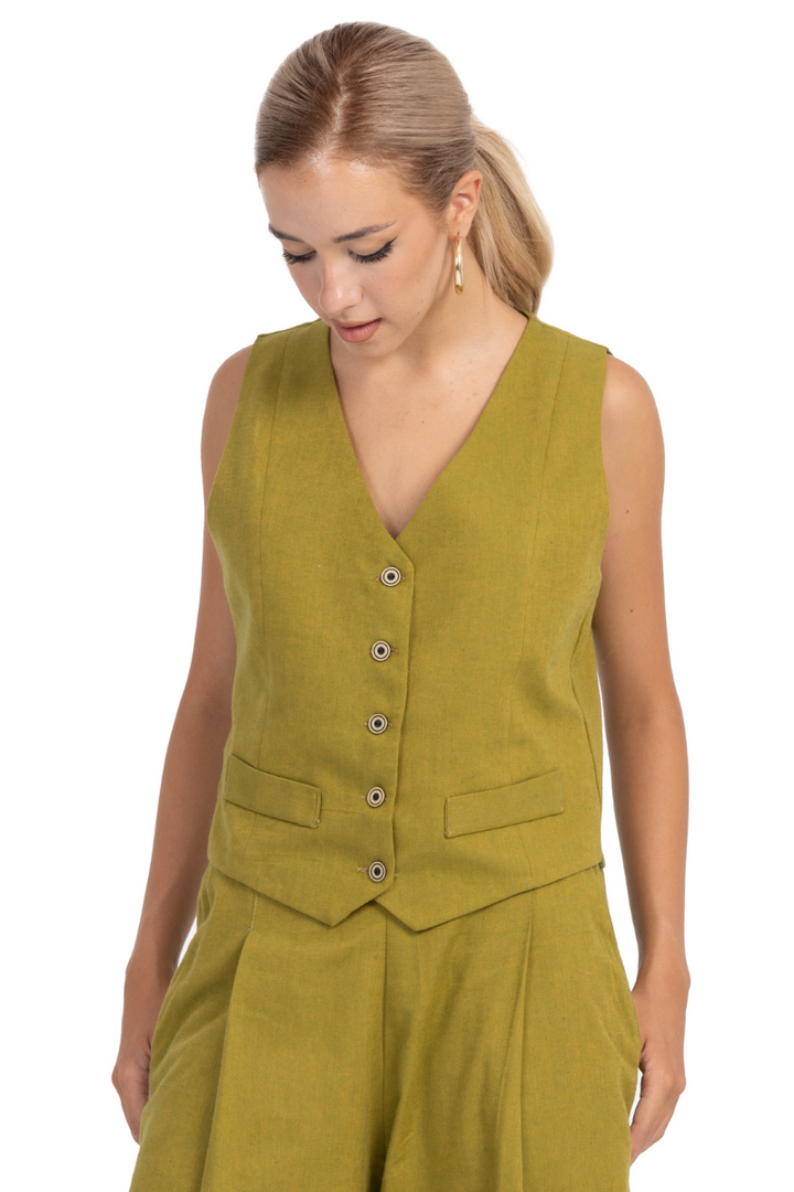 Olive Green Women's Suit Vest