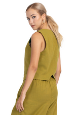 Load image into Gallery viewer, Olive Green Women&#39;s Suit Vest

