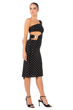 Load image into Gallery viewer, One-Shoulder Cut-Out Tango Dress with Gold Detail