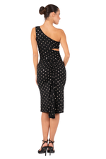 Load image into Gallery viewer, One-Shoulder Cut-Out Tango Dress with Gold Detail