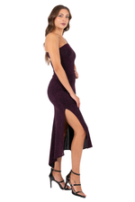 Load image into Gallery viewer, One-Shoulder Open Back Sparkling Dress with Gold Detail