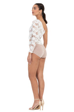 Load image into Gallery viewer, One-Sleeve Floral Lace Bodysuit