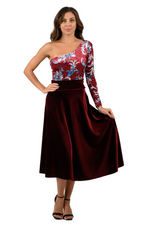 Load image into Gallery viewer, Paisley Floral Print One-Sleeve Velvet Bodysuit