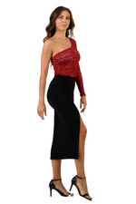Load image into Gallery viewer, One-sleeve Lace Milonga Top