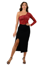 Load image into Gallery viewer, One-sleeve Lace Milonga Top