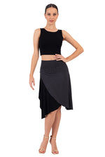 Load image into Gallery viewer, One Side Polka Dot Asymmetric Tango Skirt