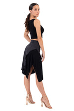 Load image into Gallery viewer, One Side Polka Dot Asymmetric Tango Skirt