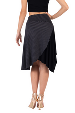 Load image into Gallery viewer, One Side Polka Dot Asymmetric Tango Skirt