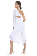 Load image into Gallery viewer, One Sleeve Lace Keyhole Back Dress