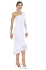 Load image into Gallery viewer, One Sleeve Lace Keyhole Back Dress