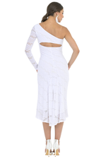 Load image into Gallery viewer, One Sleeve Lace Keyhole Back Dress