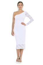 Load image into Gallery viewer, One Sleeve Lace Keyhole Back Dress