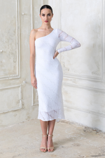 Load image into Gallery viewer, One Sleeve Lace Keyhole Back Dress