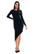 Load image into Gallery viewer, Open Back Long Sleeve Asymmetric Dress
