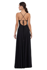 Load image into Gallery viewer, Open Back Maxi Dress With High Slit

