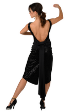 Load image into Gallery viewer, Open Back Sequin Dress With Decorative Bow