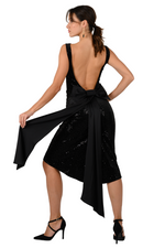 Load image into Gallery viewer, Open Back Sequin Dress With Decorative Bow