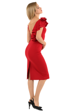 Load image into Gallery viewer, Open Back Tango Dress With Decorative Ruffles