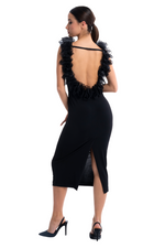 Load image into Gallery viewer, Open Back Tango Dress With Organza Ruffles