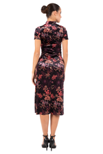 Load image into Gallery viewer, Oriental Velvet Floral Print Tango Dress