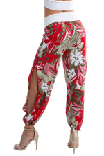 Load image into Gallery viewer, Painted Floral Print Satin Babucha Tango Pants