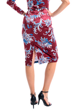 Load image into Gallery viewer, Paisley Floral Print Velvet Pencil Skirt