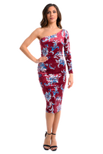 Load image into Gallery viewer, Paisley Floral Print Velvet Pencil Skirt