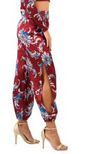 Load image into Gallery viewer, Paisley Floral Print Satin Babucha Tango Pants