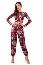 Load image into Gallery viewer, Paisley Floral Print Top With Draped Overlap Back
